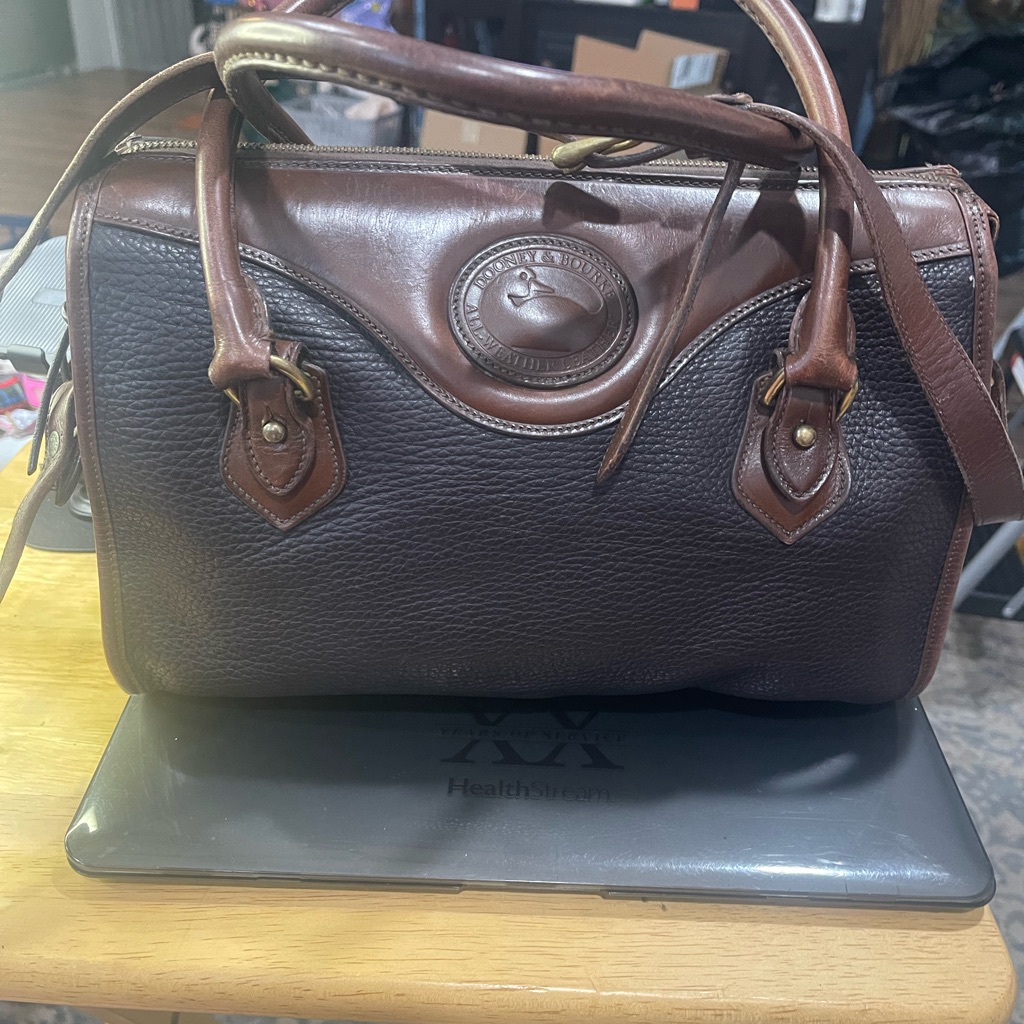 Dooney & Bourke Vintage Two-Tone Leather Satchel Awl
